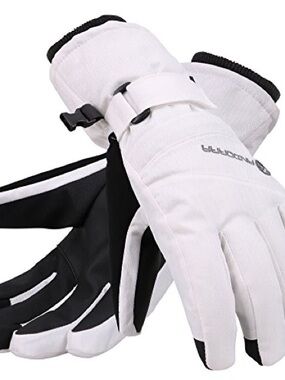 Offers open! ANDORRA Women's Waterproof Touchscreen Ski Gloves White Medium